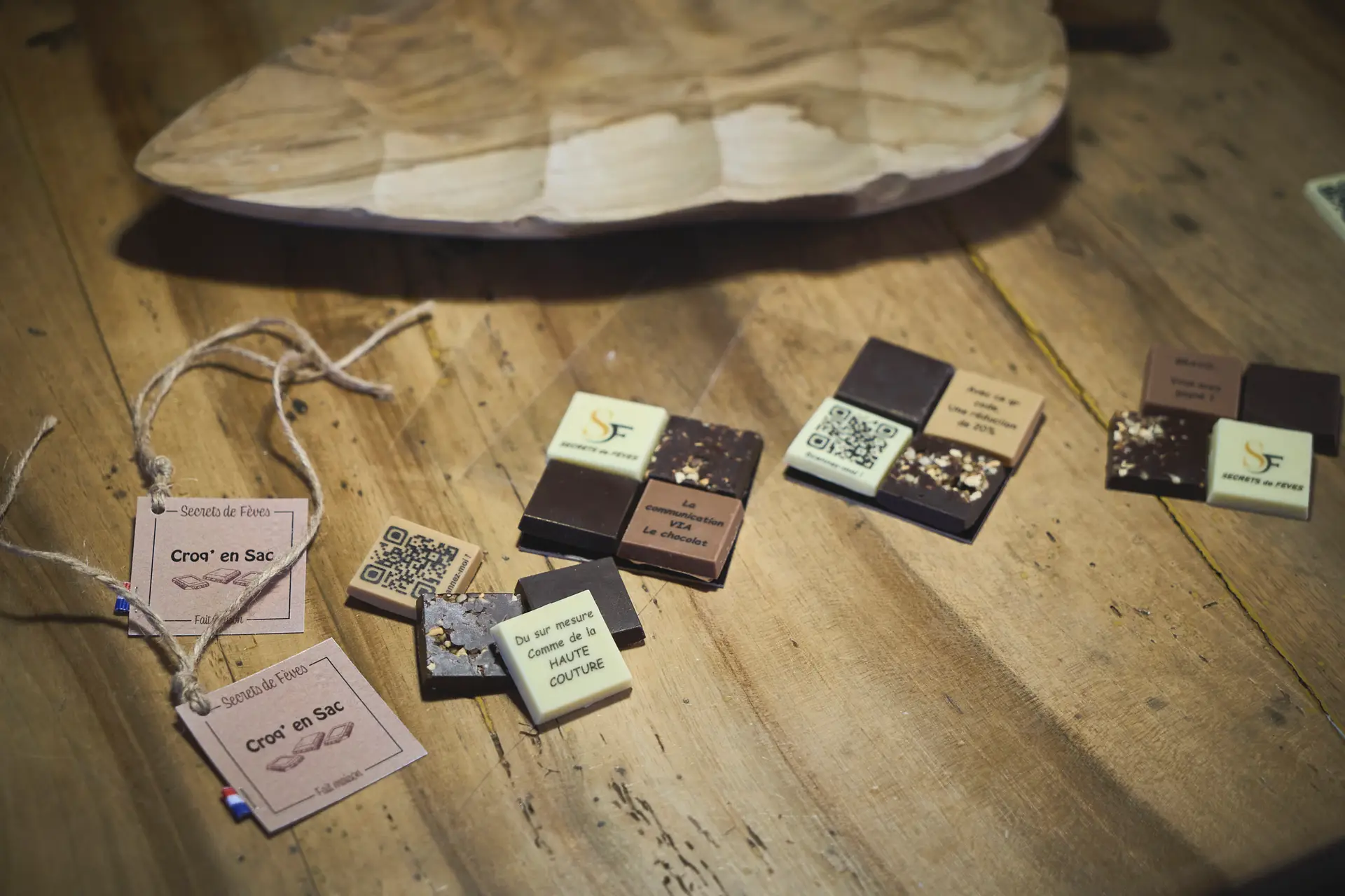 Croq en sac - chocolat personnalisé Secrets de Fèves